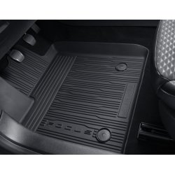 Gulvmtter, gummi for + bag, sort, bakke-design