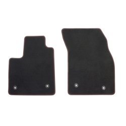 Premium gulvmtter, velour for + bag, sort med rde syninger, ikke til ST.