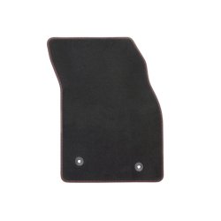 Premium gulvmtter, velour for + bag, sort med rde syninger, ikke til ST.