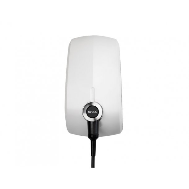 EVBox* Elvi Vgmonteret ladeboks med fastmonteret kabel, Polar White