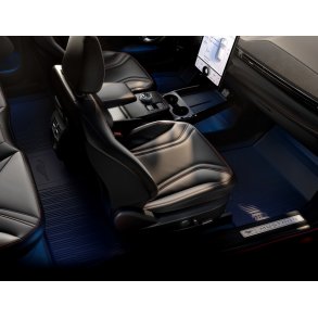 Gulvmtter, gummi for og bag, sort.