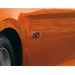 5.0 emblem begge sider, sort.