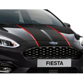 Effektstriber til motorhjelm, mat-sort/blank-rd