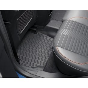 Gulvmtter, gummi bakkeform med forhjede kanter, bag, sort