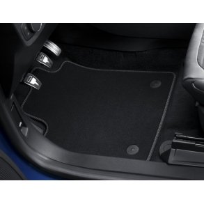 Gulvmtter, premium velour for + bag, med Metal Grey syninger